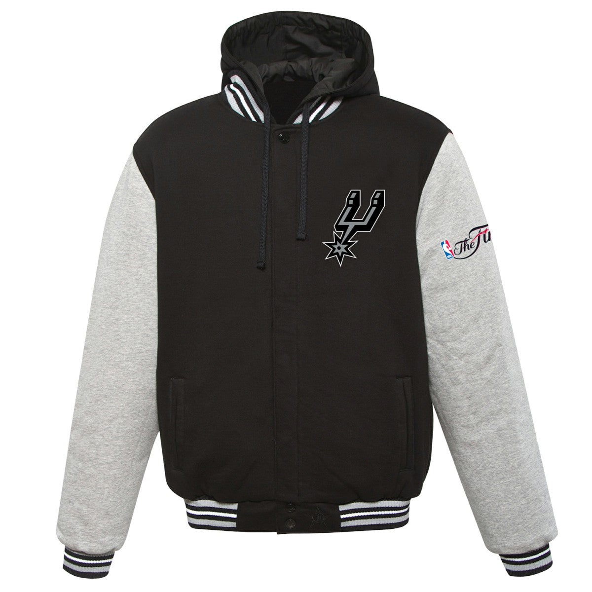 NBA - San Antonio Spurs JH Design 2014 NBA Finals Fleece Full-Zip Varsity Jacket - Black