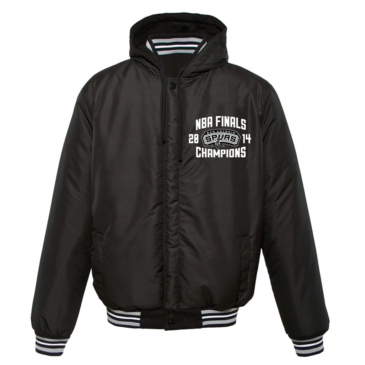 NBA - San Antonio Spurs JH Design 2014 NBA Finals Fleece Full-Zip Varsity Jacket - Black