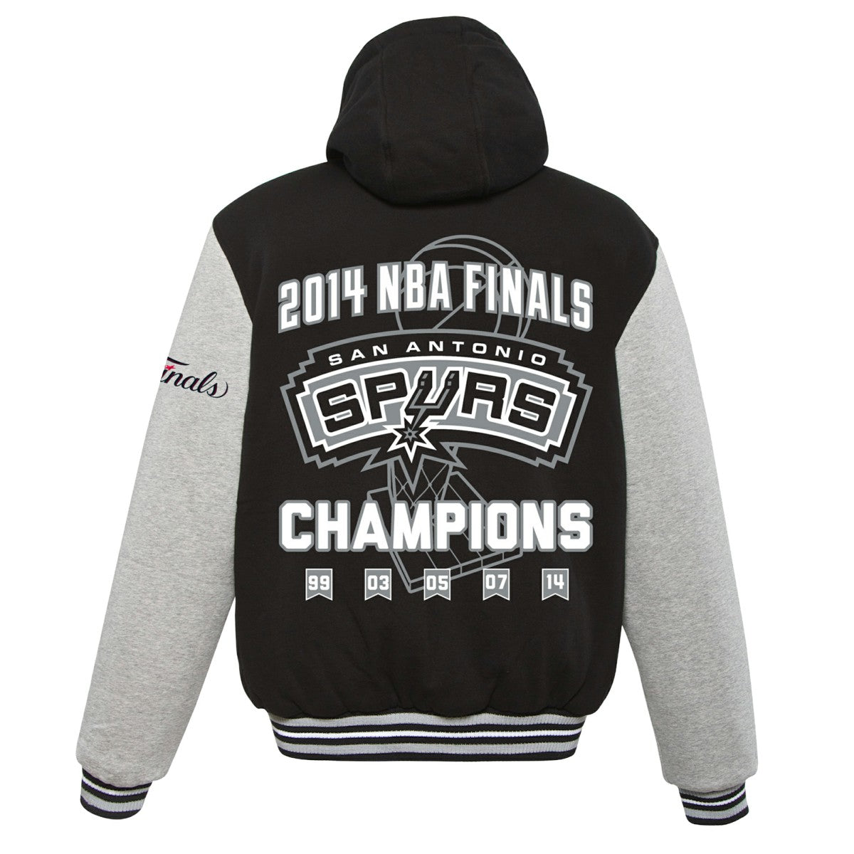 NBA - San Antonio Spurs JH Design 2014 NBA Finals Fleece Full-Zip Varsity Jacket - Black