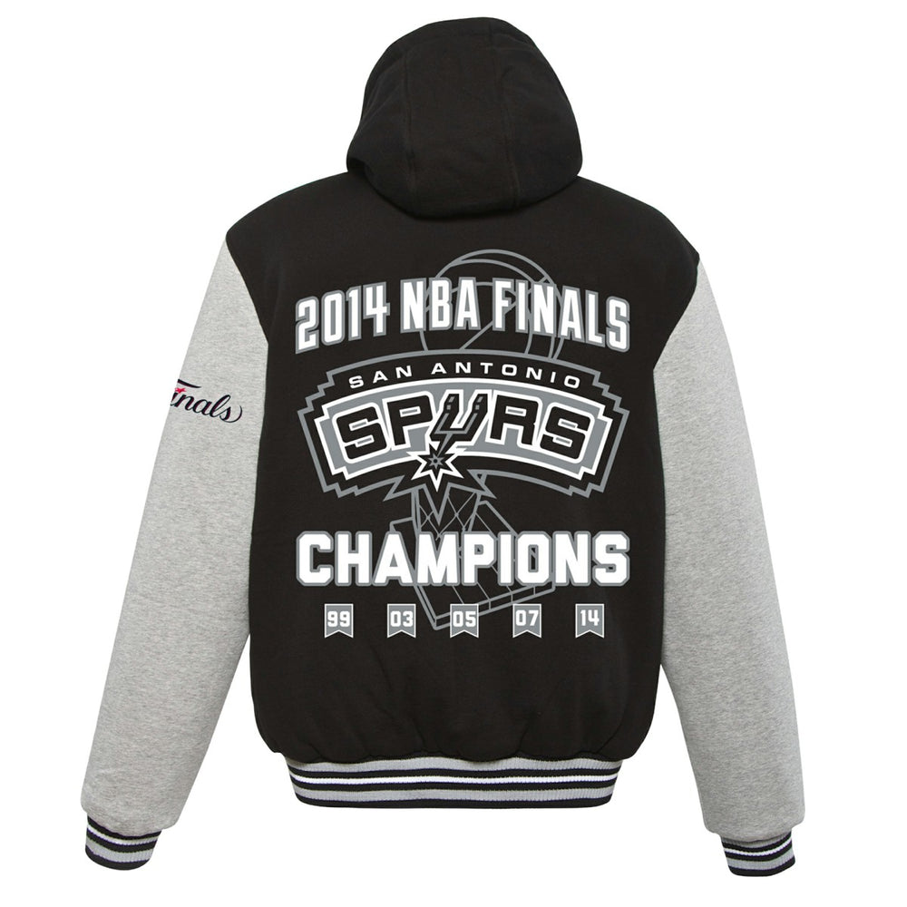 NBA - San Antonio Spurs JH Design 2014 NBA Finals Fleece Full-Zip Varsity Jacket - Black
