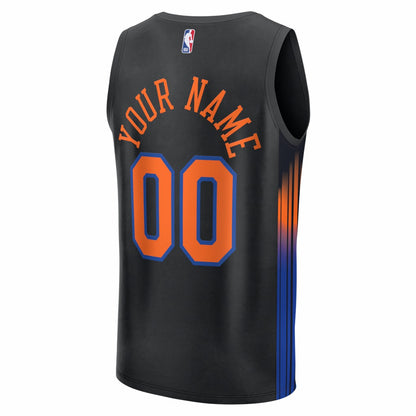 New York Knicks Fastbreak Custom Jersey - Statement Edition - Black | NBA Jerseys