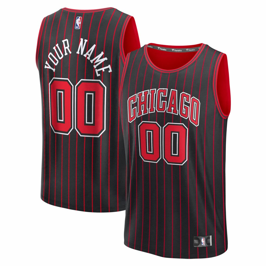 Fanatics - Chicago Bulls Youth Fastbreak Custom Jersey - Statement Editi- Black