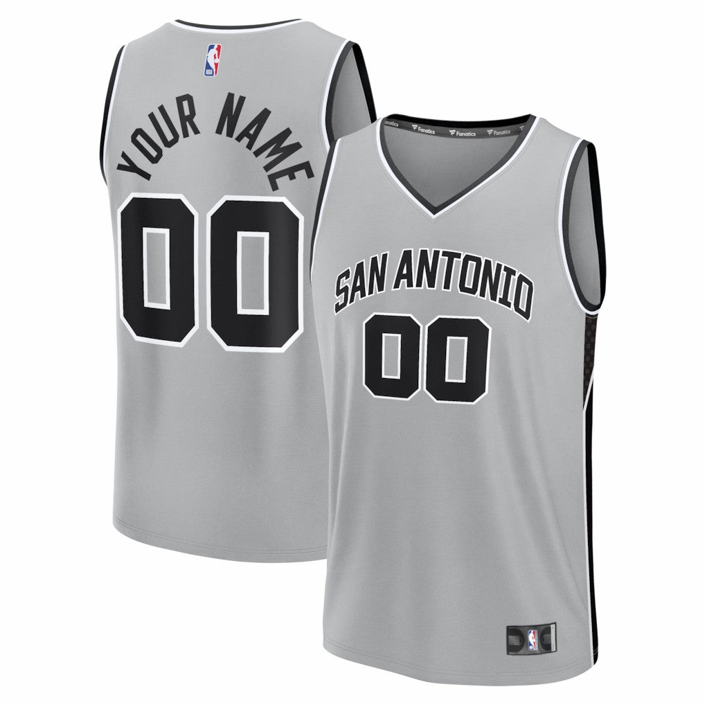 Fanatics - San Antonio Spurs Youth Fastbreak Custom Jersey - Statement Edition - Silver