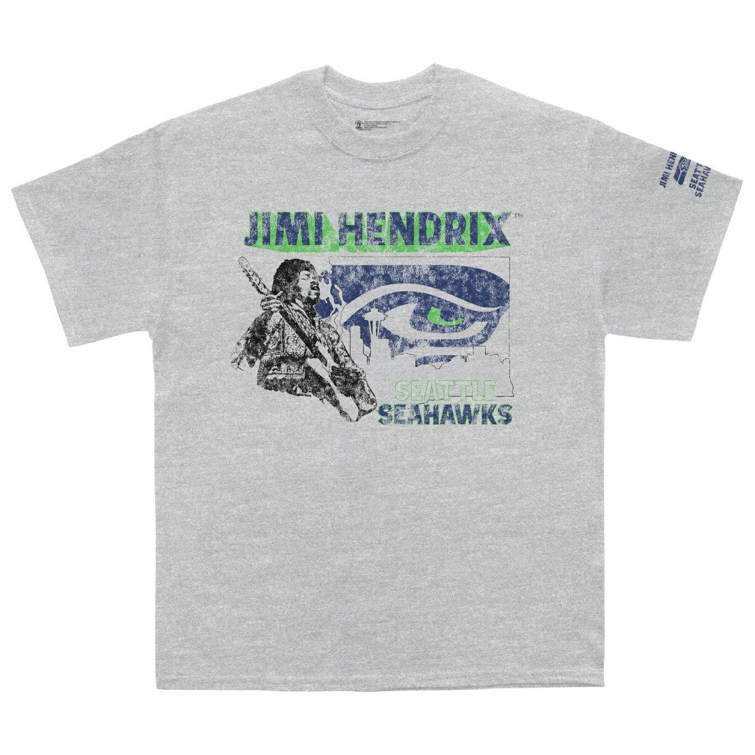 Seattle Seahawks Ceremony of Roses Jimi Hendrix Vintage Athletic T-Shirt Heather Gray - NFL