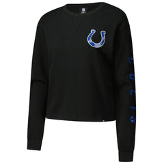Indianapolis Colts New Era Women's Sport Night Thermal Long Sleeve Cropped T-Shirt Black - NFL