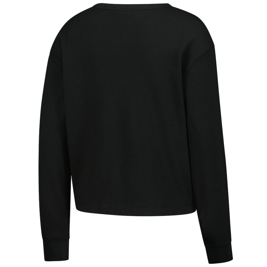 Indianapolis Colts New Era Women's Sport Night Thermal Long Sleeve Cropped T-Shirt Black - NFL