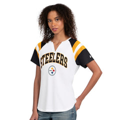 Pittsburgh Steelers Starter Women's Game On Notch Neck T-Shirt White - NFL