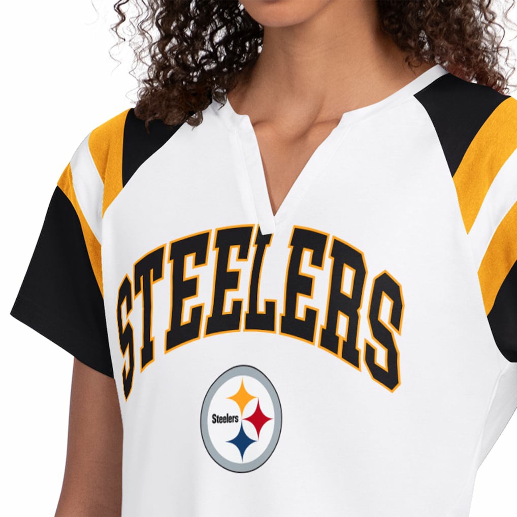 Pittsburgh Steelers Starter Women's Game On Notch Neck T-Shirt White - NFL