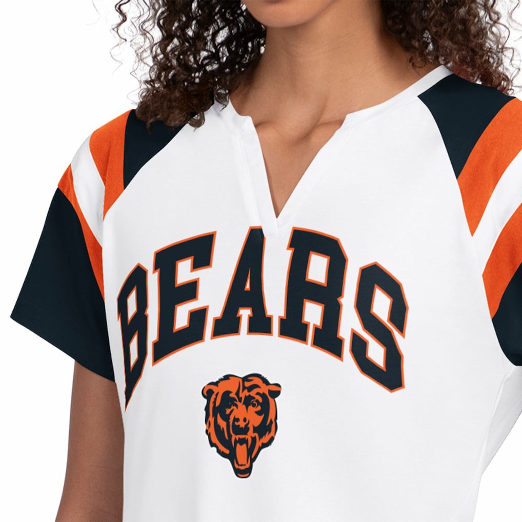 Chicago Bears Starter Women's Game On Raglan Notch Neck T-Shirt White - NFL