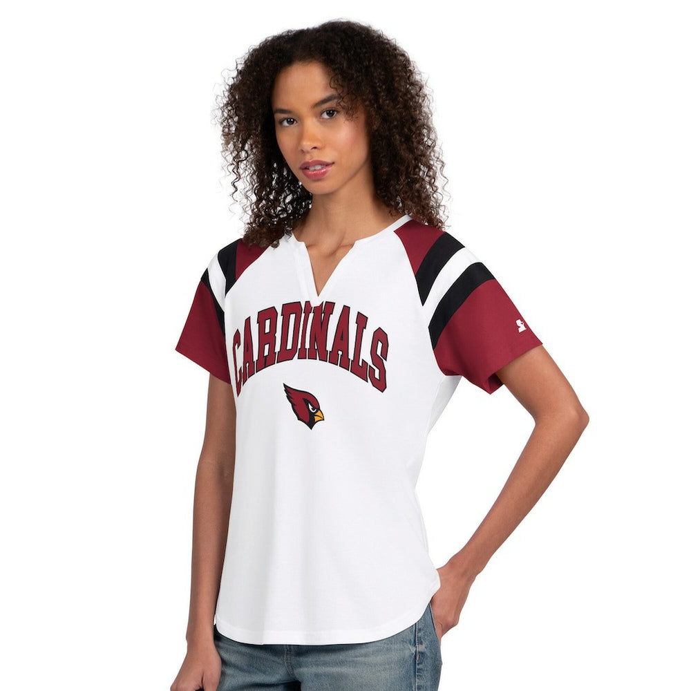 Arizona Cardinals Starter Women's Game On Notch Neck T-Shirt White - NFL