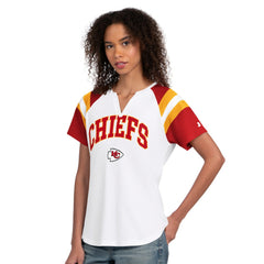 Kansas City Chiefs Starter Women's Game On Notch Neck T-Shirt White - NFL