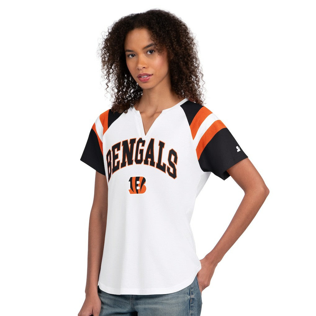 Cincinnati Bengals Starter Women's Game On Notch Neck T-Shirt White - NFL