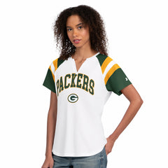 Green Bay Packers Starter Women's Game On Notch Neck T-Shirt White - NFL