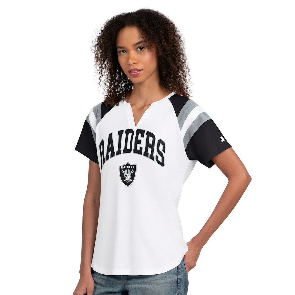 Las Vegas Raiders Starter Women's Game On Notch Neck T-Shirt White - NFL