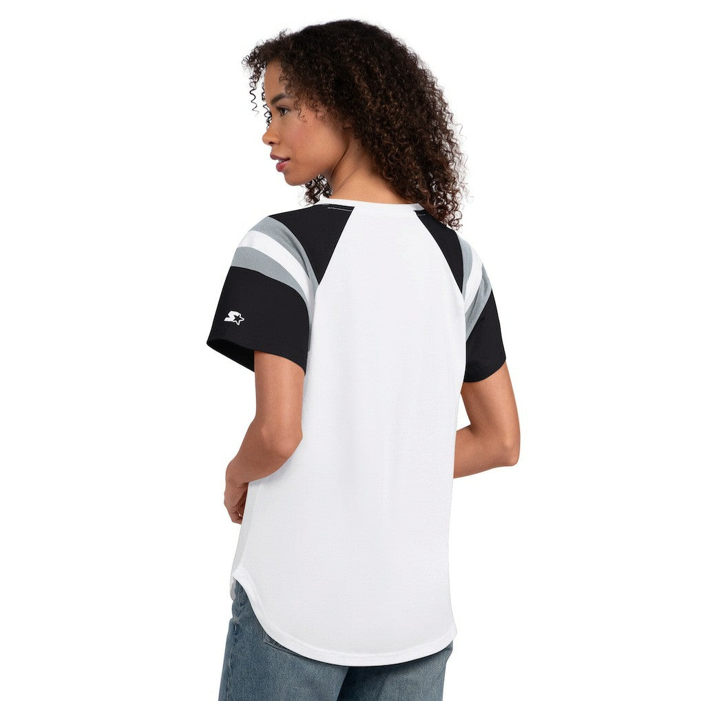 Las Vegas Raiders Starter Women's Game On Notch Neck T-Shirt White - NFL