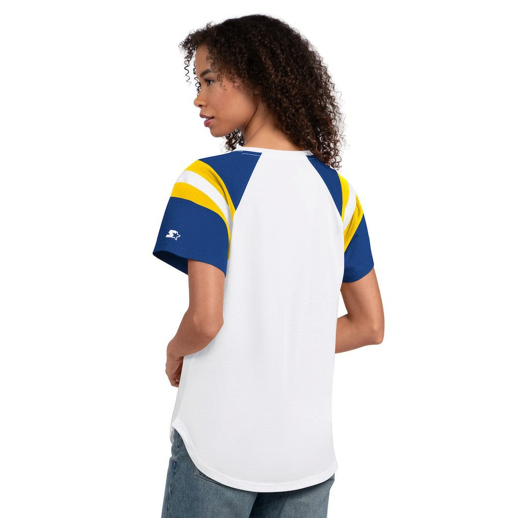 Los Angeles Rams Starter Women's Game On Notch Neck T-Shirt White - NFL