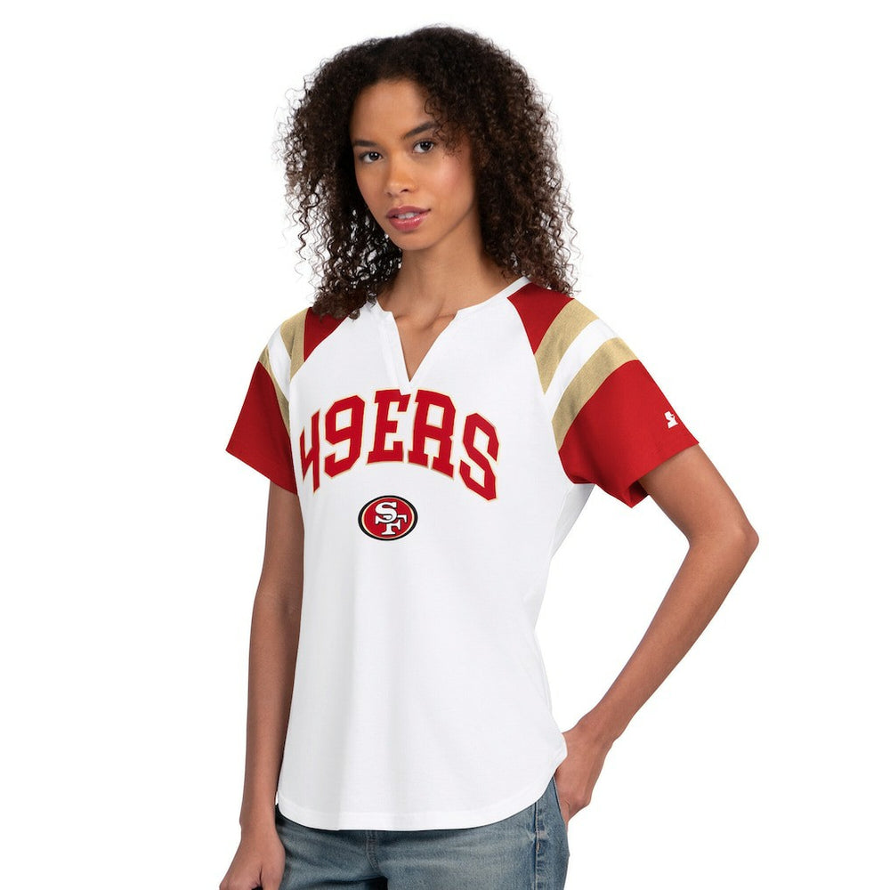 San Francisco 49ers Starter Women's Game On Notch Neck T-Shirt White - NFL