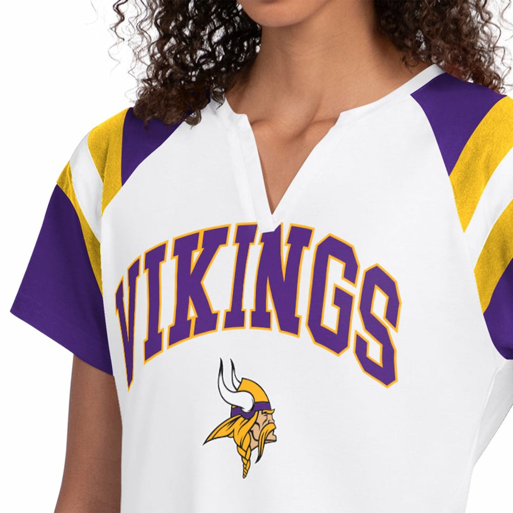 Minnesota Vikings Starter Women's Game On Notch Neck T-Shirt White - NFL