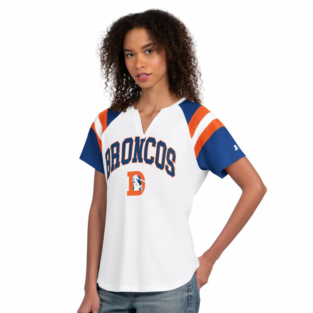 Denver Broncos Starter Women's Game On Notch Neck T-Shirt White - NFL