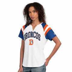 Denver Broncos Starter Women's Game On Notch Neck T-Shirt White - NFL