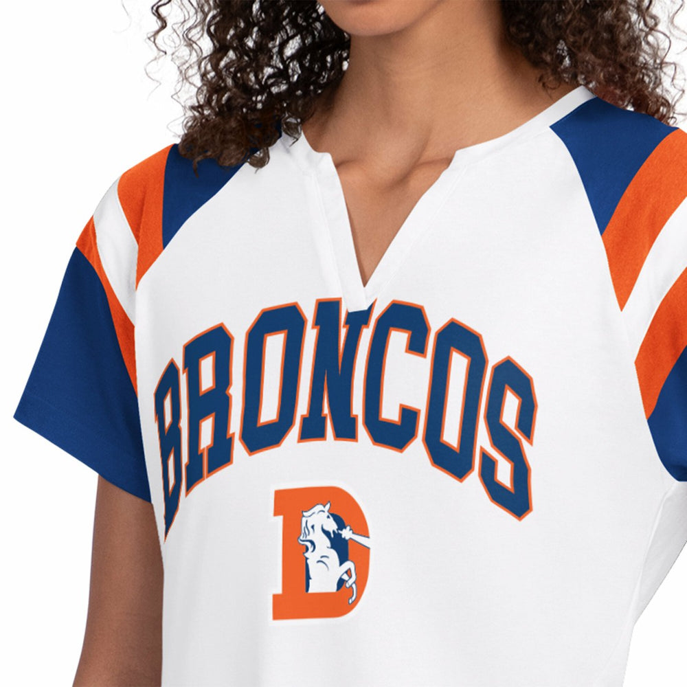 Denver Broncos Starter Women's Game On Notch Neck T-Shirt White - NFL