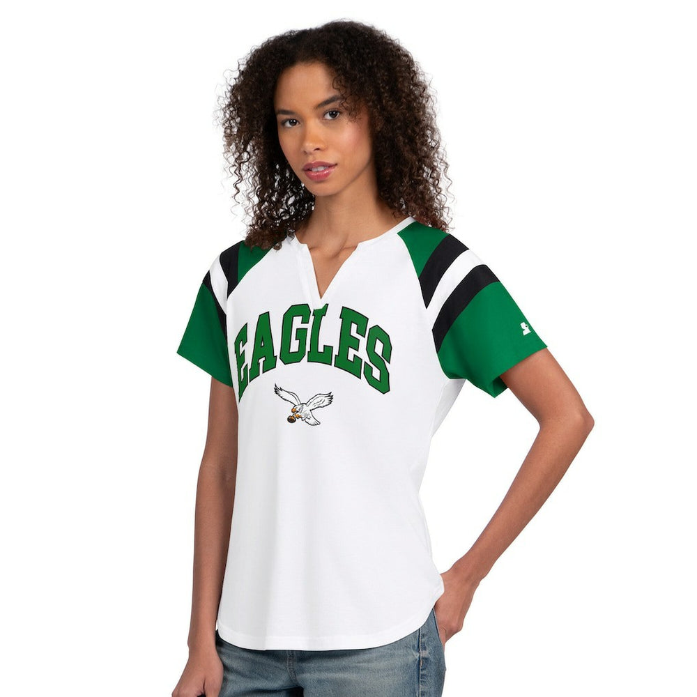 Philadelphia Eagles Starter Women's Game On Notch Neck T-Shirt White - NFL