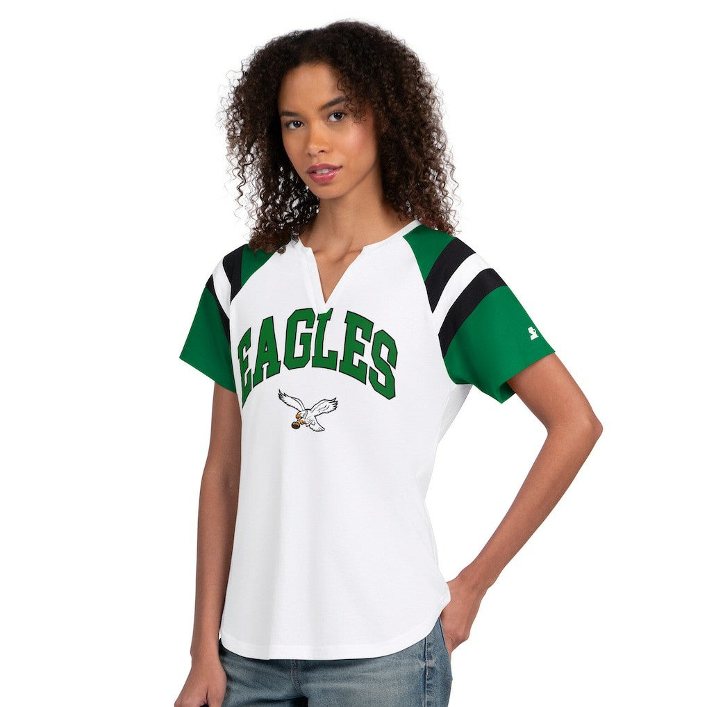 Philadelphia Eagles Starter Women's Game On Notch Neck T-Shirt White - NFL