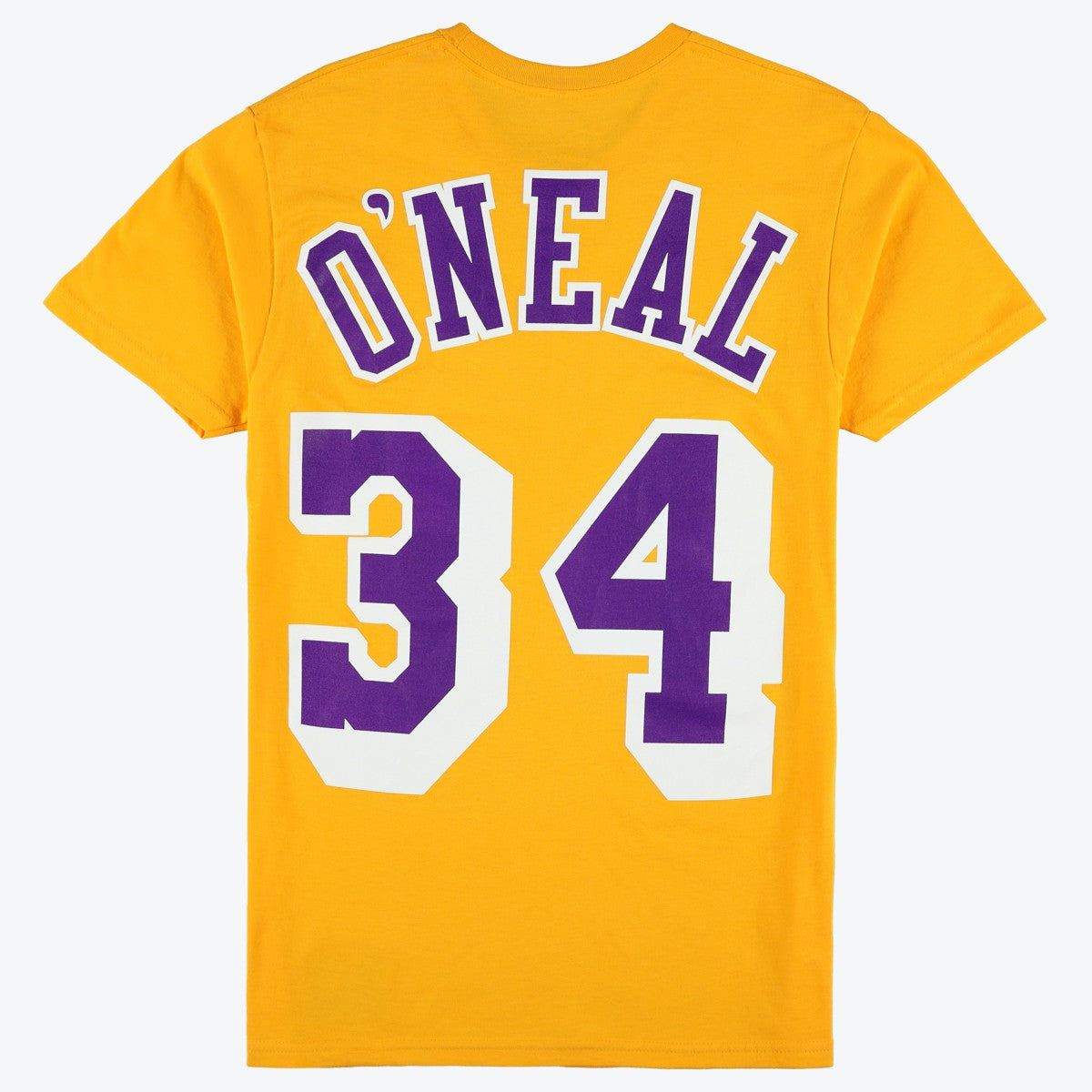 Mitchell & Ness - Shaquille O'Neal Los Angeles Lakers Unisex Hardwood Classics Name & Number T-Shirt - Gold
