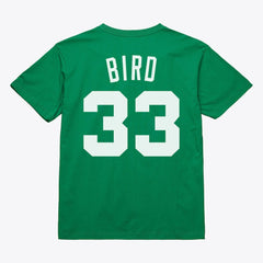 Mitchell & Ness - Larry Bird Boston Celtics Unisex Hardwood Classics Name & Number T-Shirt - Kelly Green