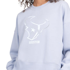 Houston Texans Starter Women's Travel Pastels Boxy Fleece Sweatshirt Light Blue - NFL