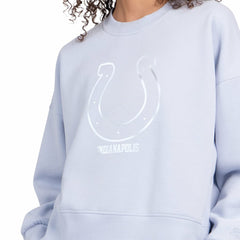 Indianapolis Colts Starter Women's Travel Pastels Boxy Fleece Sweatshirt Light Blue - NFL