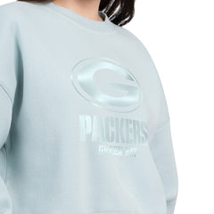 Green Bay Packers Starter Women's Travel Pastels Boxy Fleece Sweatshirt Mint - NFL