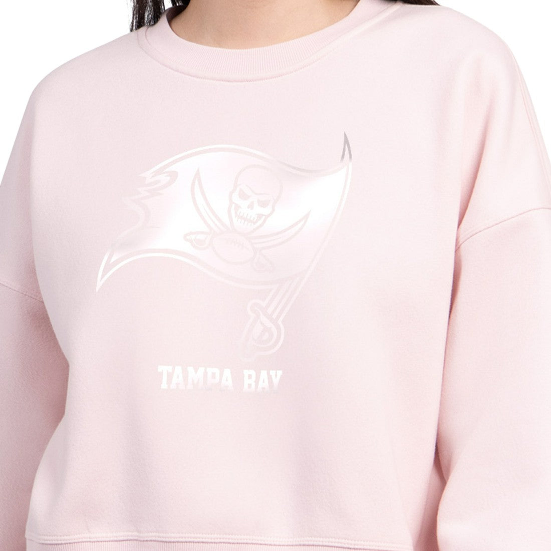 Tampa Bay Buccaneers Starter Women's Travel Pastels Boxy Fleece Sweatshirt Light Pink - NFL
