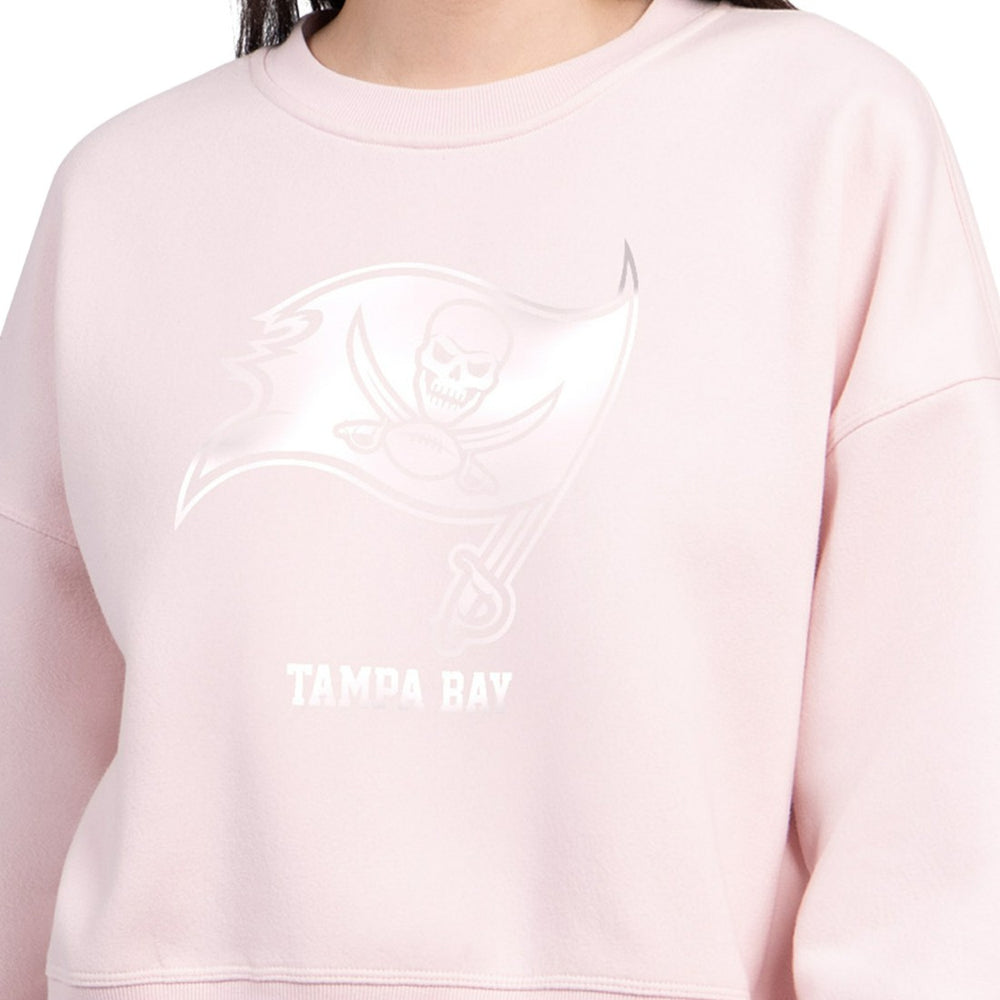 Tampa Bay Buccaneers Starter Women's Travel Pastels Boxy Fleece Sweatshirt Light Pink - NFL