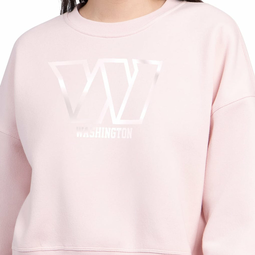Washington Commanders Starter Women's Travel Pastels Boxy Fleece Sweatshirt Light Pink - NFL