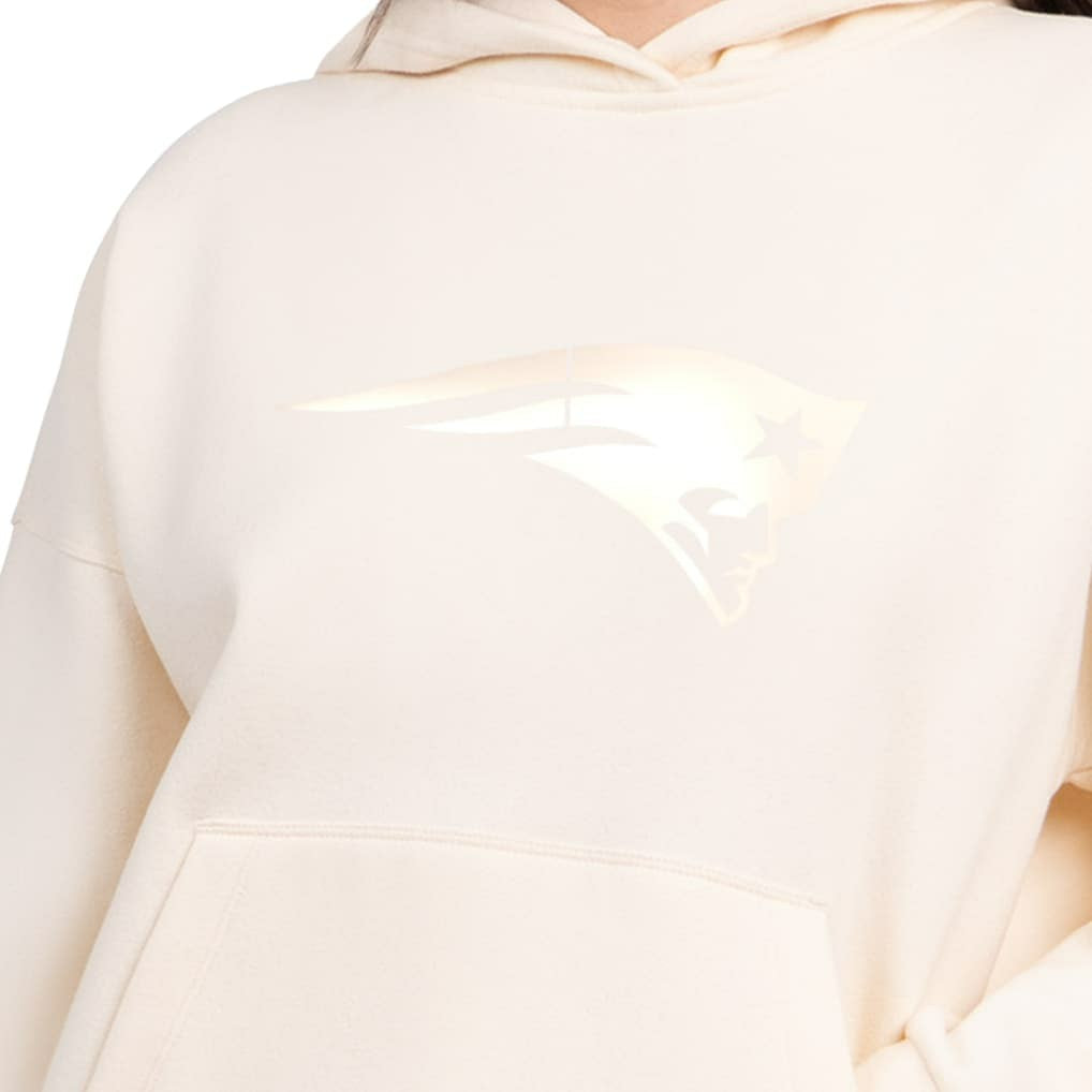 New England Patriots Starter Women's Pastel Relaxed Travel Hoodie Cream - NFL