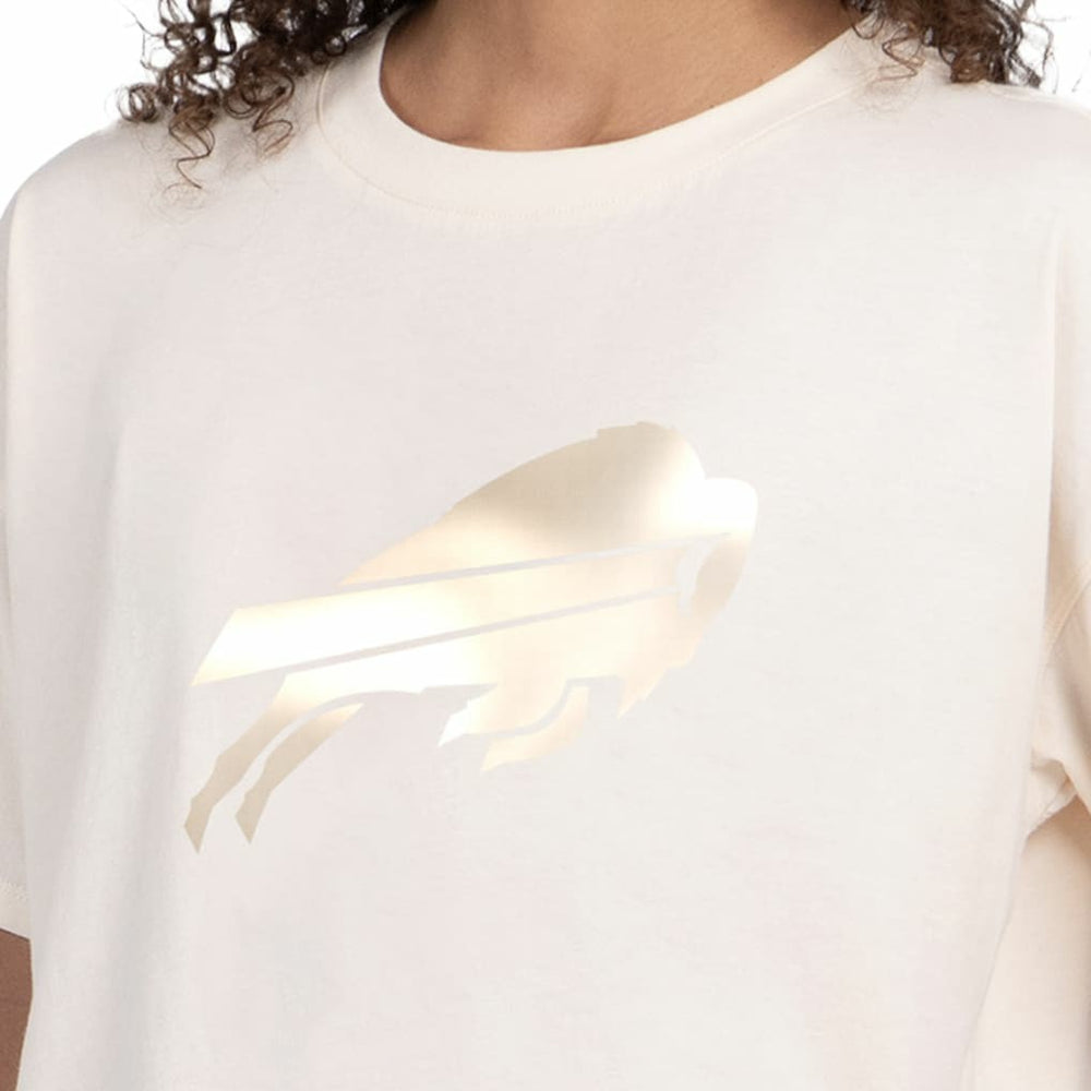 Buffalo Bills Starter Women's Pastel Travel Boxy Cropped T-Shirt Cream - NFL