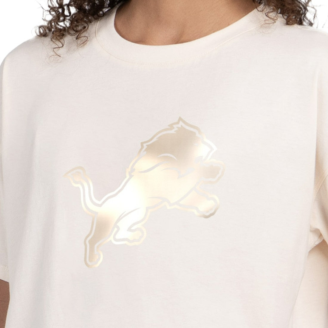 Detroit Lions Starter Women's Pastel Travel Boxy Cropped T-Shirt Cream - NFL