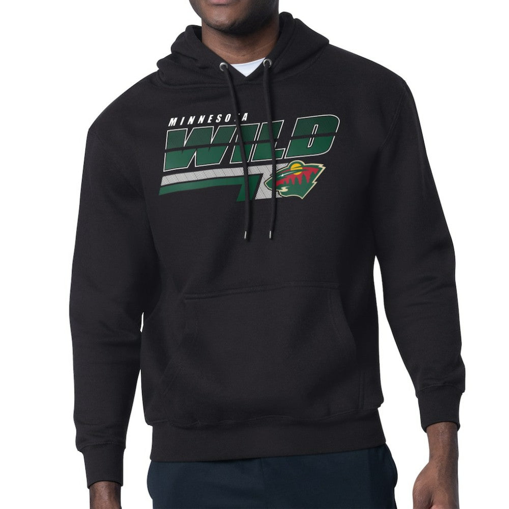 Minnesota Wild - Starter Logo Push Fleece Hoodie Black