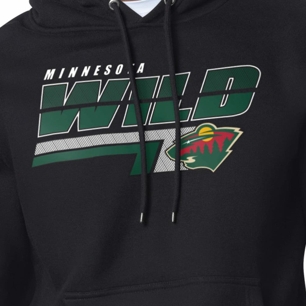 Minnesota Wild - Starter Logo Push Fleece Hoodie Black