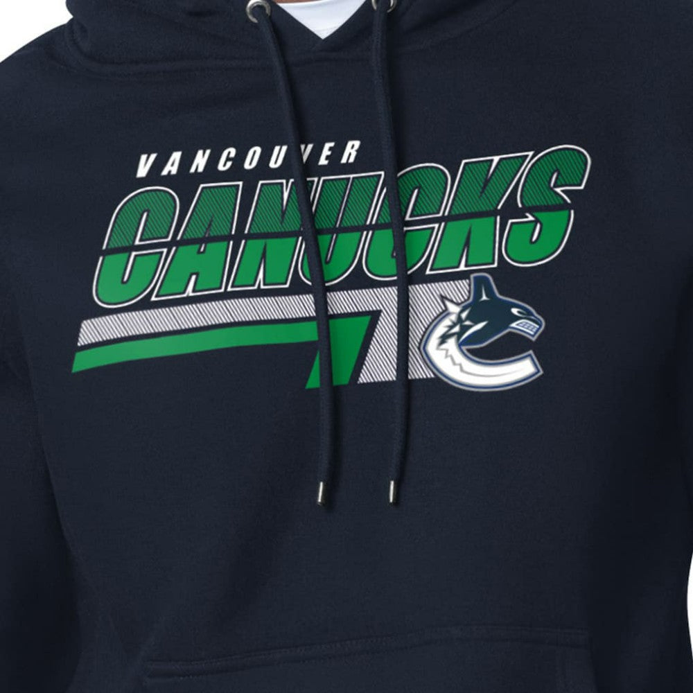 Vancouver Canucks - Starter Logo Push Fleece Hoodie Blue