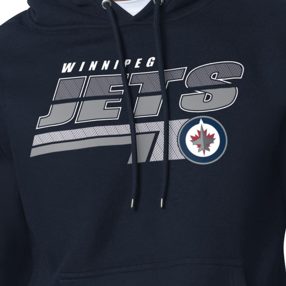 Winnipeg Jets - Starter Logo Push Fleece Hoodie Navy