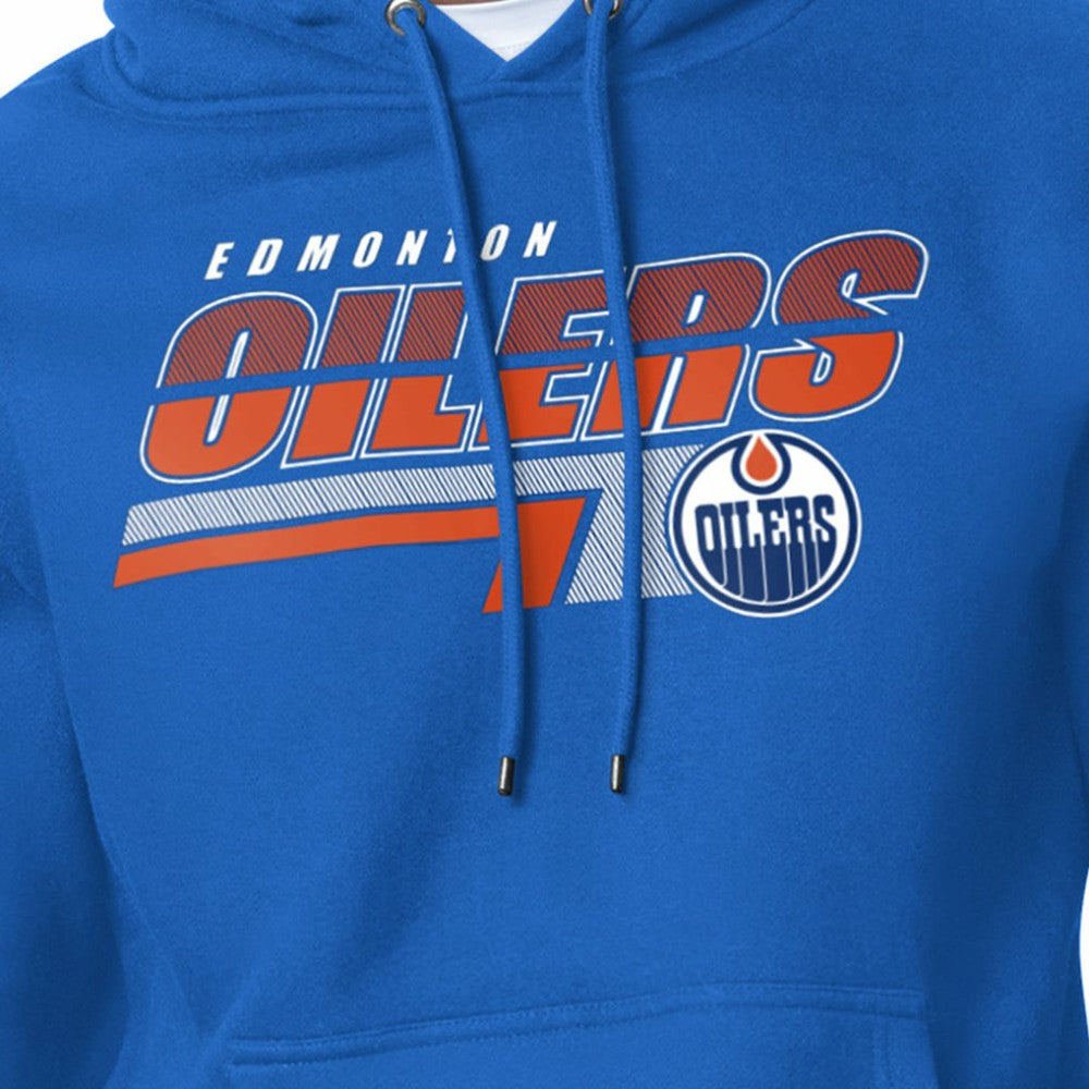 Edmonton Oilers - Starter Logo Push Fleece Hoodie Royal