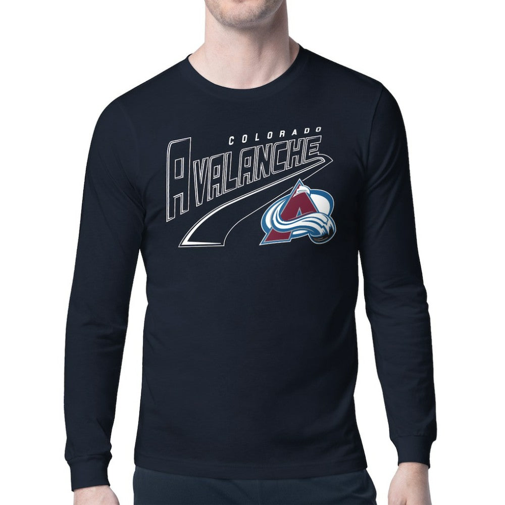 Colorado Avalanche - Starter Modern Tailsweep Long Sleeve T-Shirt Navy