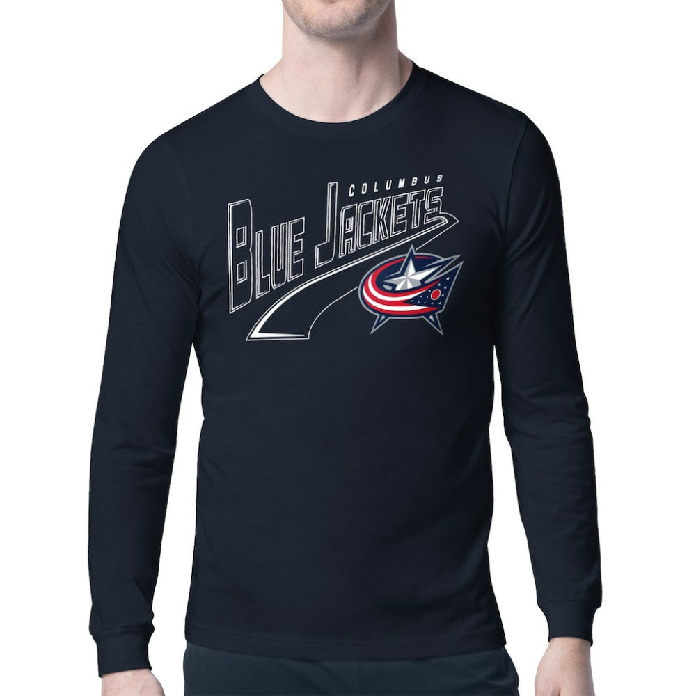 Columbus Blue Jackets - Starter Modern Tailsweep Long Sleeve T-Shirt Navy