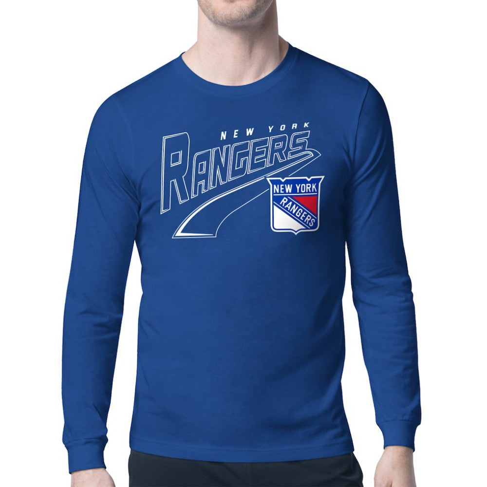 New York Rangers Starter Modern Tailsweep Long Sleeve T-Shirt Blue