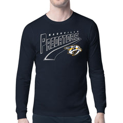 Nashville Predators - Starter Modern Tailsweep Long Sleeve T-Shirt Navy