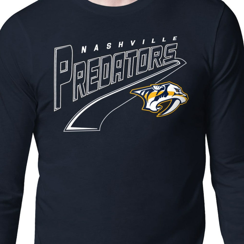 Nashville Predators - Starter Modern Tailsweep Long Sleeve T-Shirt Navy