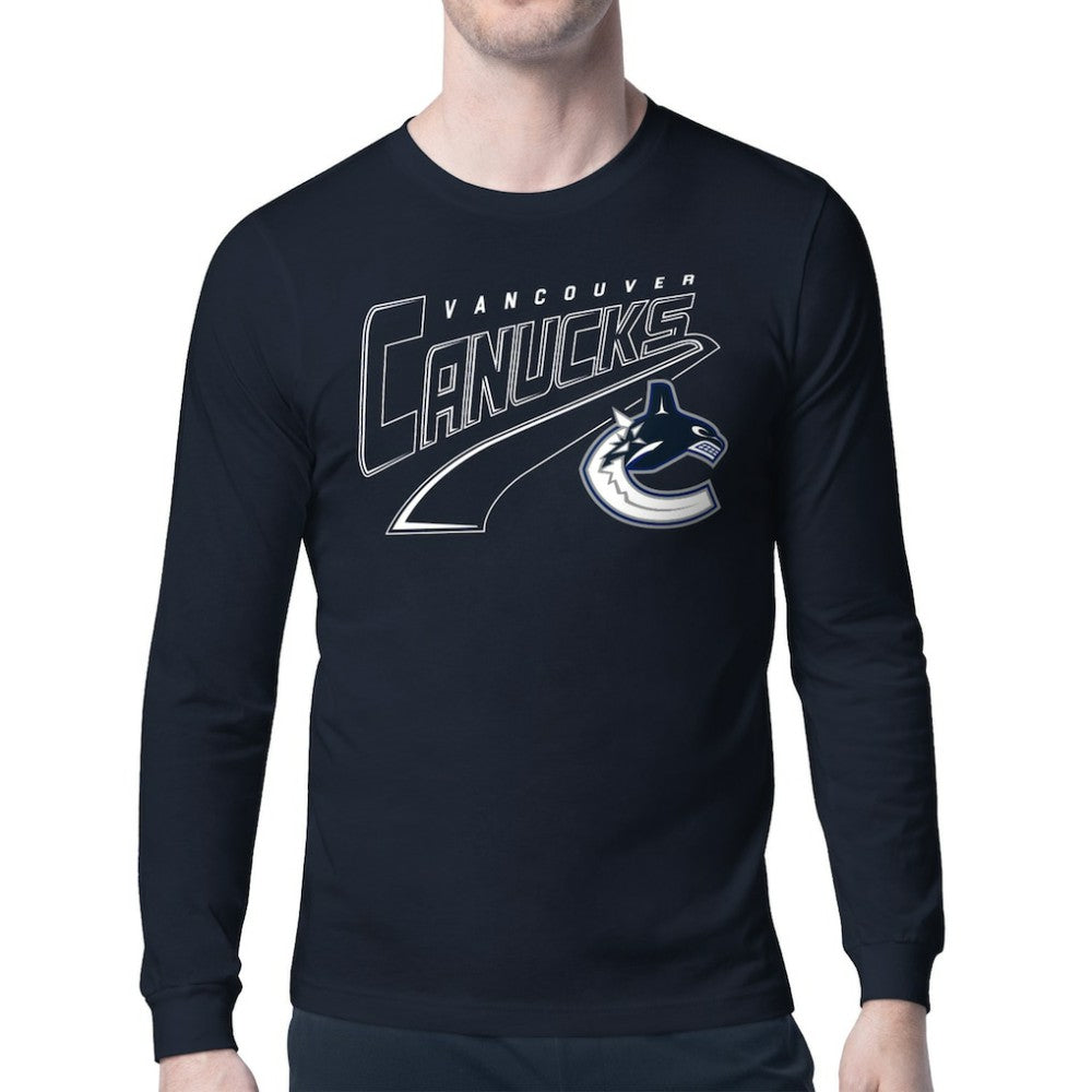 Vancouver Canucks - Starter Modern Tailsweep Long Sleeve T-Shirt Blue