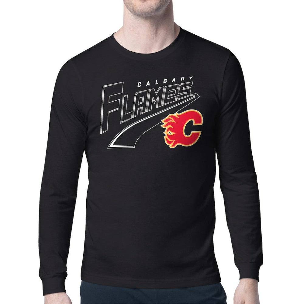 Calgary Flames - Starter Modern Tailsweep Long Sleeve T-Shirt Black
